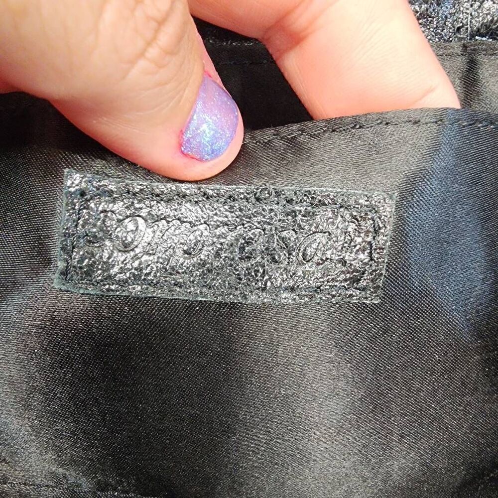 Sorpresa Black Soft Leather Bow Clutch Vintage Y2K - Picture 4 of 6
